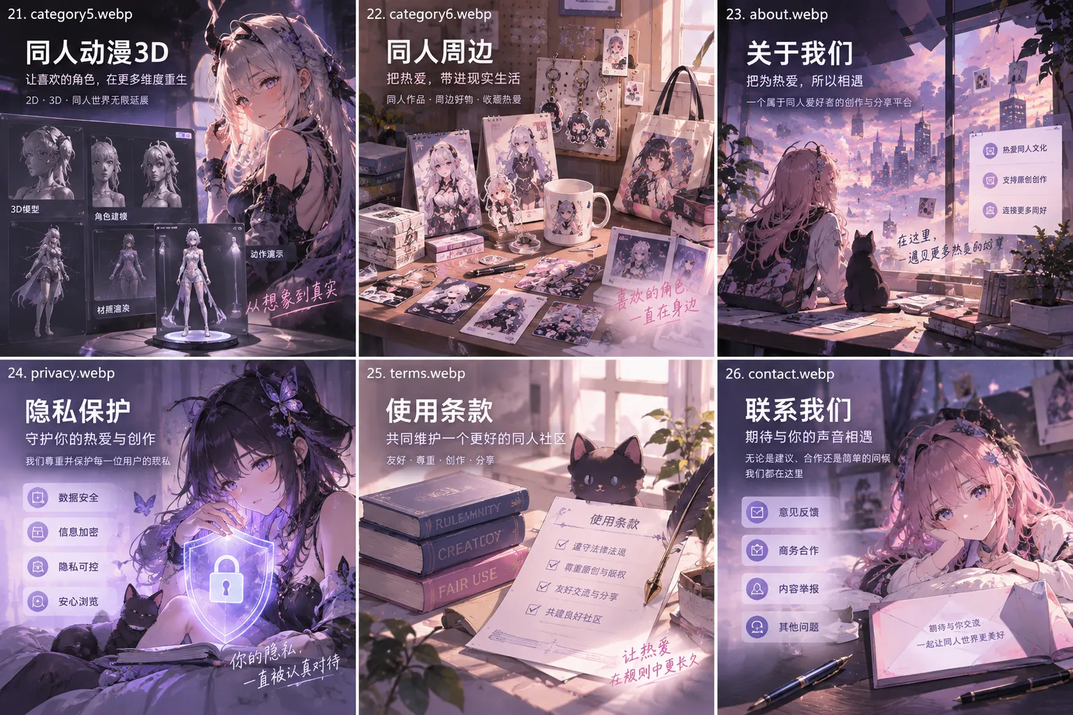 关于同人动漫内容网站